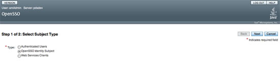 Step 1 of 2: Select Subject Type