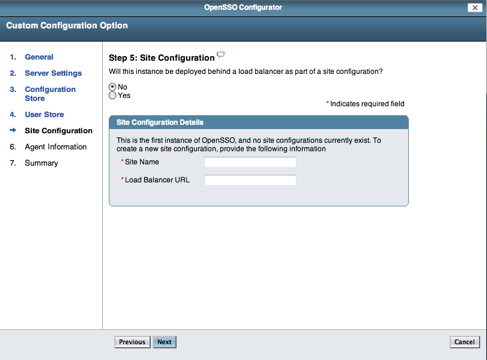Step 5: Site Configuration