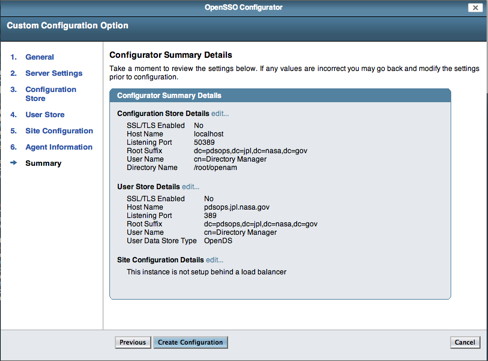 Configurator Summary Details