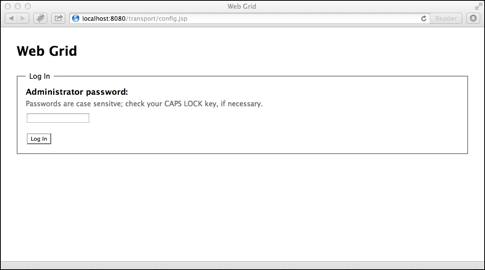 Transport Service Login Screen