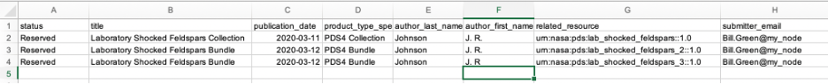 image of spreadsheet with example information