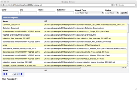 Registry User Interface